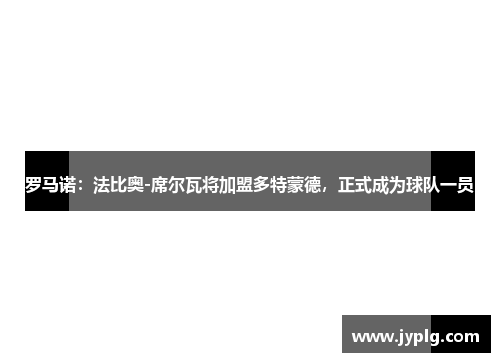罗马诺：法比奥-席尔瓦将加盟多特蒙德，正式成为球队一员